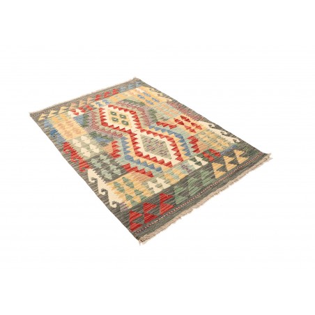 Tappeto Kilim Afghanistan marrone grigio 111x148