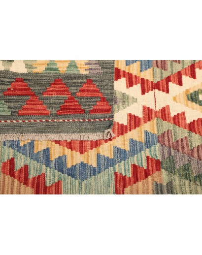 Tappeto Kilim Afghanistan marrone grigio 111x148