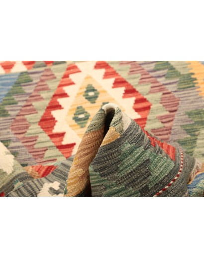 Tappeto Kilim Afghanistan marrone grigio 111x148
