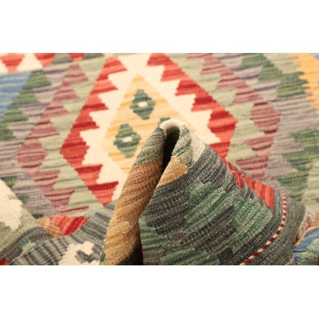 Tappeto Kilim Afghanistan marrone grigio 111x148