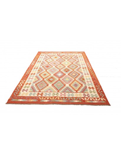 Tappeto Kilim Afghanistan bianco marrone 165x243