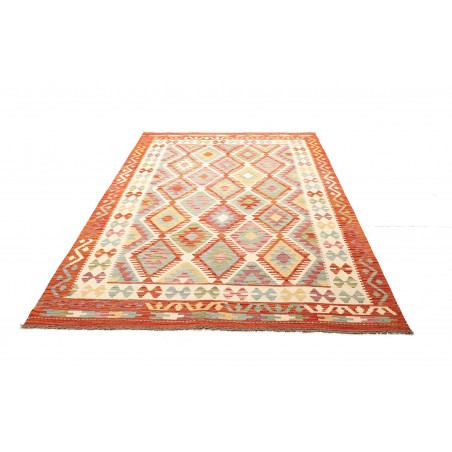 Tappeto Kilim Afghanistan bianco marrone 165x243