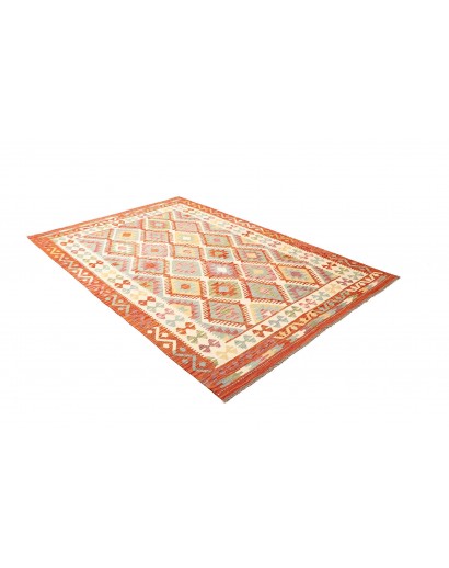 Tappeto Kilim Afghanistan bianco marrone 165x243