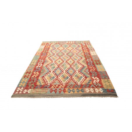 Tappeto Kilim Afghanistan marrone azzurro 170x237