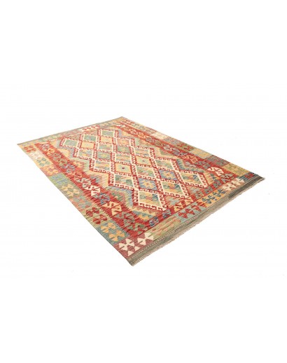 Tappeto Kilim Afghanistan marrone azzurro 170x237