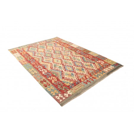 Tappeto Kilim Afghanistan marrone azzurro 170x237
