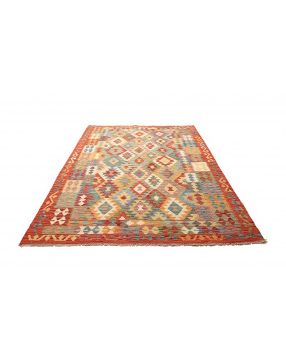 Tappeto Kilim Afghanistan marrone azzurro 179x247