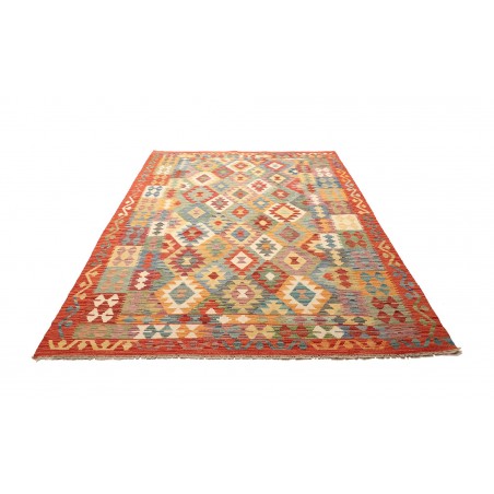 Tappeto Kilim Afghanistan marrone azzurro 179x247