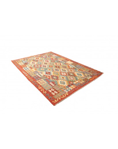 Tappeto Kilim Afghanistan marrone azzurro 179x247