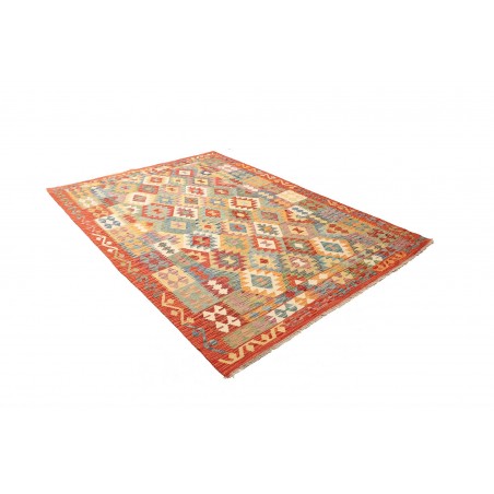 Tappeto Kilim Afghanistan marrone azzurro 179x247