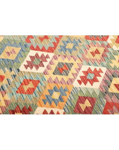 Tappeto Kilim Afghanistan marrone azzurro 179x247
