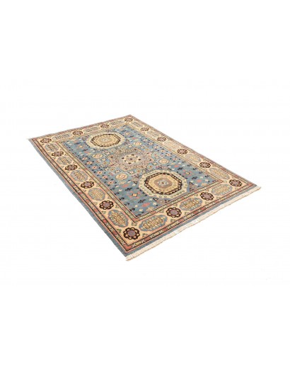 Tappeto Kazak Afghanistan azzurro grigio 123x173