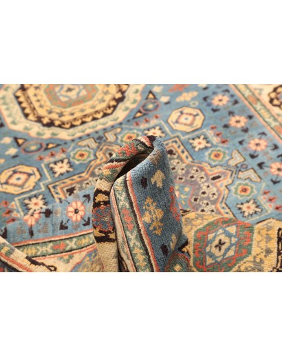 Tappeto Kazak Afghanistan azzurro grigio 123x173