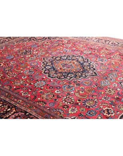 Tappeto Mashad Persia grigio rosso 302x384