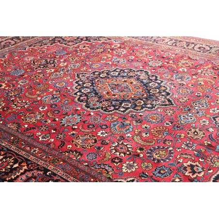 Tappeto Mashad Persia grigio rosso 302x384