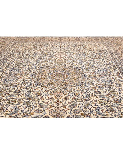 Tappeto Kashan Persia bianco verde 297x393