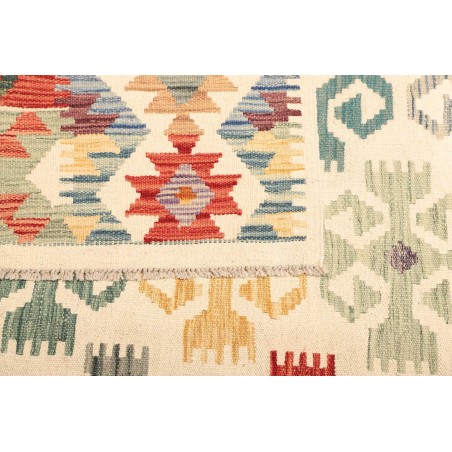 Tappeto Kilim Afghanistan bianco rosso 201x302
