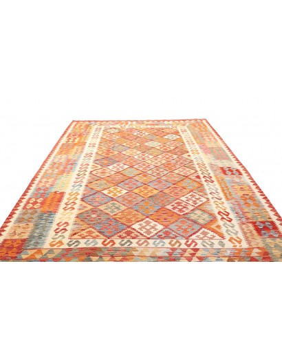 Tappeto Kilim Afghanistan giallo rosso 205x297