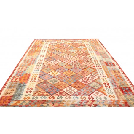 Tappeto Kilim Afghanistan giallo rosso 205x297