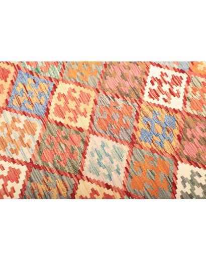 Tappeto Kilim Afghanistan giallo rosso 205x297