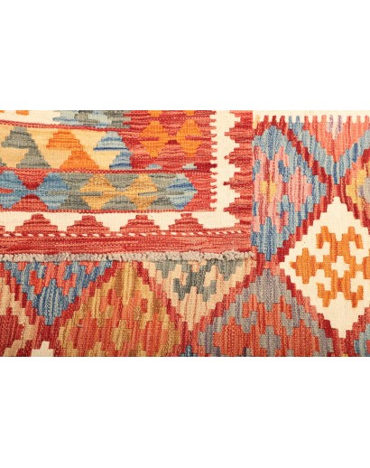 Tappeto Kilim Afghanistan giallo rosso 205x297