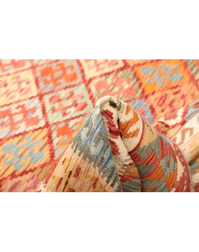 Tappeto Kilim Afghanistan giallo rosso 205x297