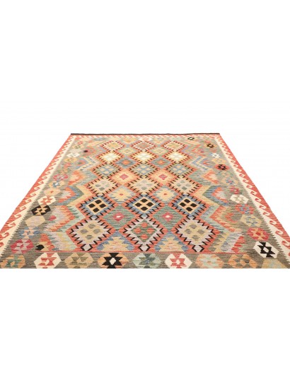 Tappeto Kilim Afghanistan marrone giallo 202x286