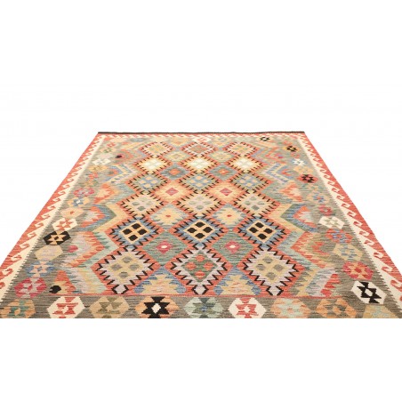 Tappeto Kilim Afghanistan marrone giallo 202x286