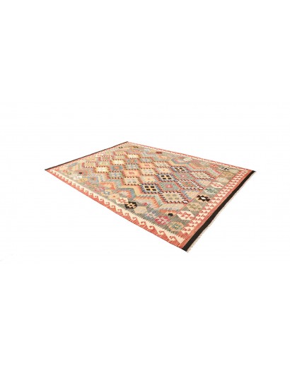 Tappeto Kilim Afghanistan marrone giallo 202x286