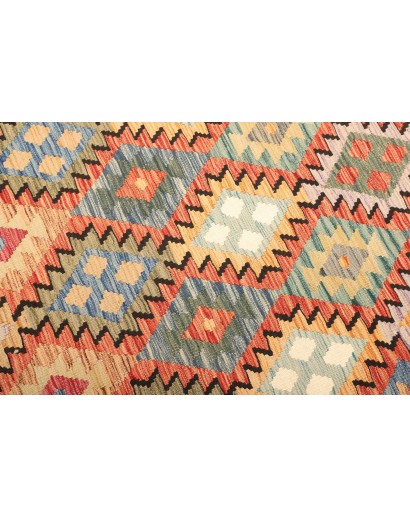 Tappeto Kilim Afghanistan marrone giallo 202x286