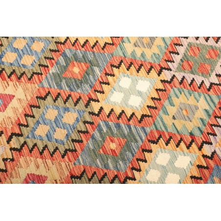 Tappeto Kilim Afghanistan marrone giallo 202x286