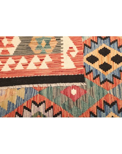 Tappeto Kilim Afghanistan marrone giallo 202x286