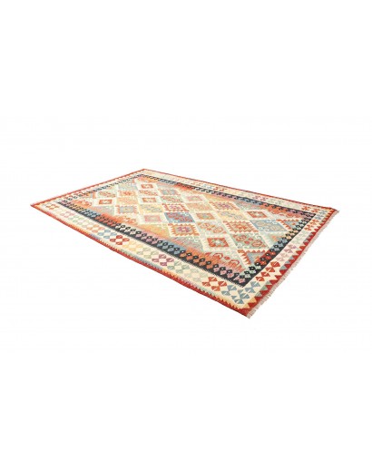 Tappeto Kilim Afghanistan bianco grigio 202x306