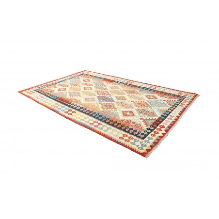 Tappeto Kilim Afghanistan bianco grigio 202x306