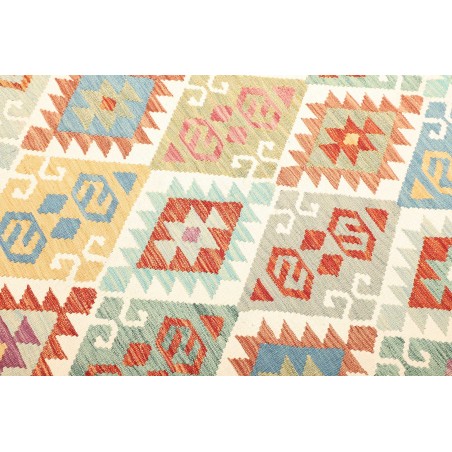 Tappeto Kilim Afghanistan bianco grigio 202x306