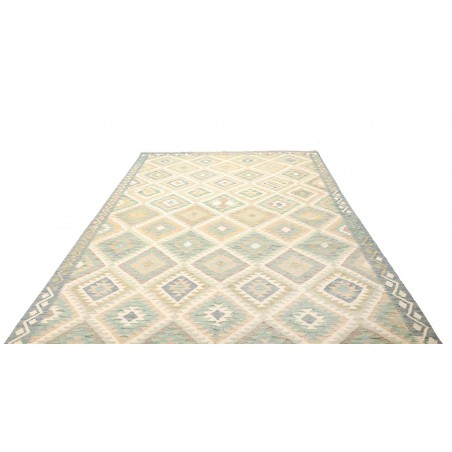 Tappeto Kilim Afghanistan bianco azzurro 200x291