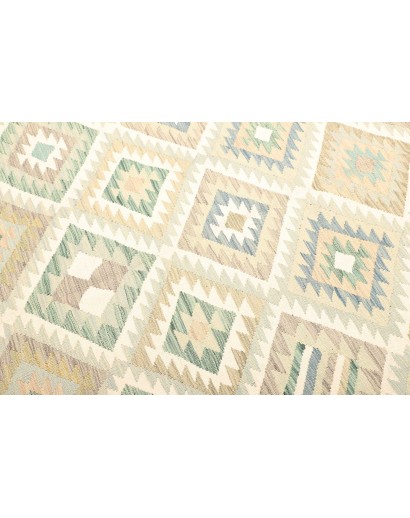 Tappeto Kilim Afghanistan bianco azzurro 200x291