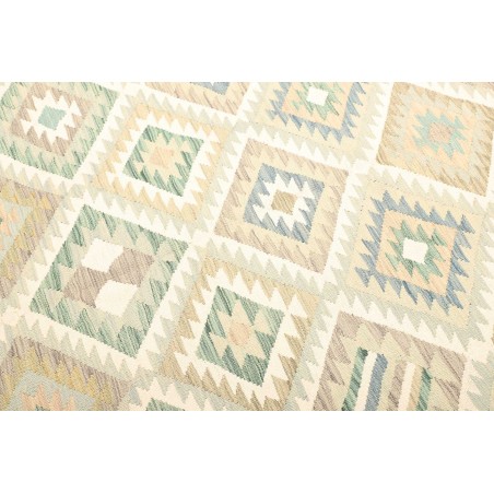 Tappeto Kilim Afghanistan bianco azzurro 200x291