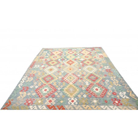 Tappeto Kilim Afghanistan beige azzurro 211x309