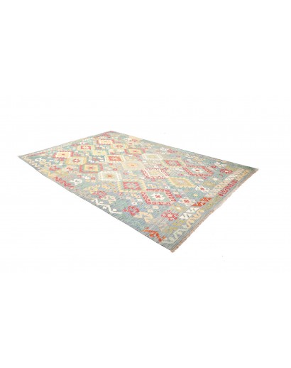 Tappeto Kilim Afghanistan beige azzurro 211x309