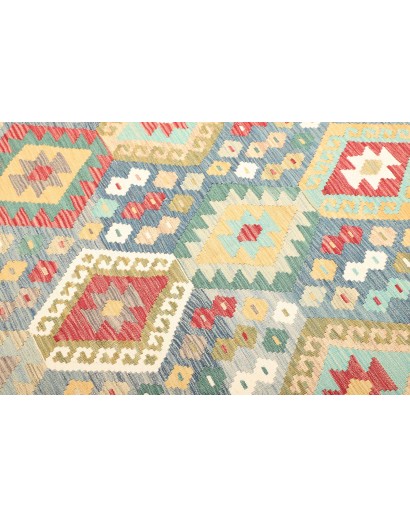 Tappeto Kilim Afghanistan beige azzurro 211x309