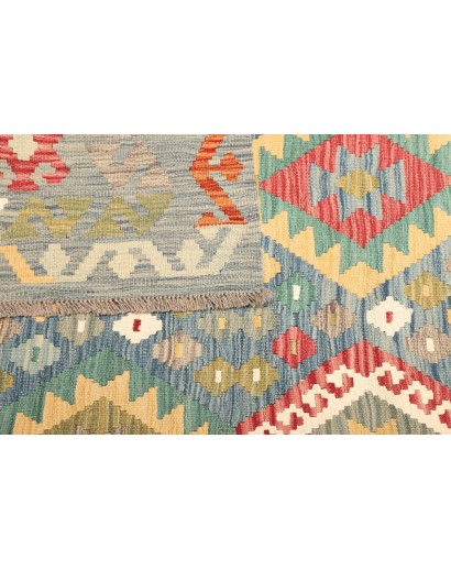 Tappeto Kilim Afghanistan beige azzurro 211x309