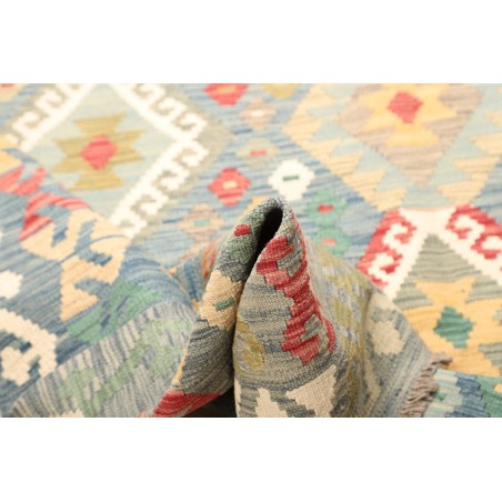 Tappeto Kilim Afghanistan beige azzurro 211x309