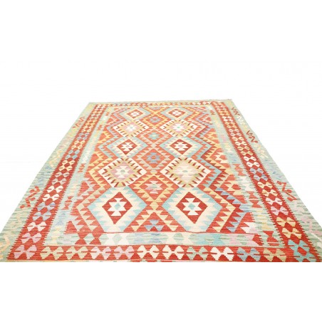 Tappeto Kilim Afghanistan bianco arancione 205x299