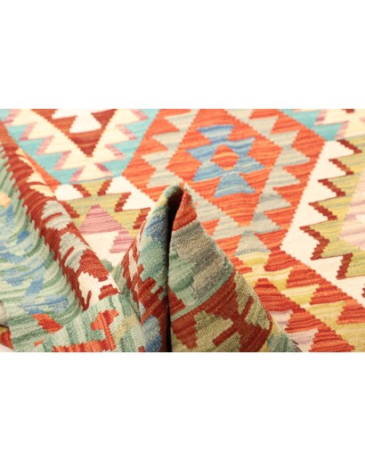 Tappeto Kilim Afghanistan bianco arancione 205x299