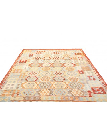 Tappeto Kilim Afghanistan giallo arancione 206x300