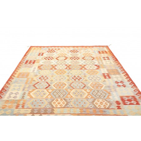 Tappeto Kilim Afghanistan giallo arancione 206x300