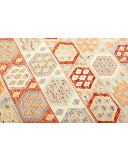 Tappeto Kilim Afghanistan giallo arancione 206x300