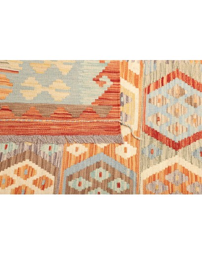 Tappeto Kilim Afghanistan giallo arancione 206x300