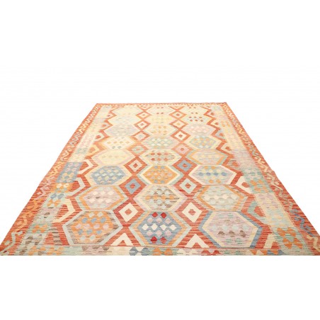Tappeto Kilim Afghanistan bianco arancione 209x302